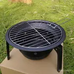 {破損補發}戶外燒烤架燒烤爐傢用碳烤BBQ露營爐圓形可折疊便攜式野炊架子 DEGP