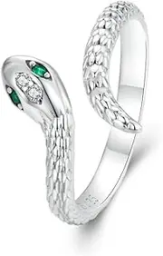[DOYIS] 925 Sterling Silver Snake Adjustable Thumb Ring Jewelry for Women Girls