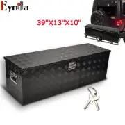 39"X13"X10"BLACK ALUMINUM PICKUP TRUCK TRUNK BED TOOL BOX UNDERBODY STORAGE+LOCK