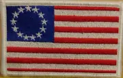 Betsy Ross Flag Patch W/ VELCRO® Brand Fastener White Stars US White Border