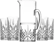 Godinger Pitcher and Highball Drinking Glasses Set, Acrylic Shatterproof Water Jug Pitcher with Tall Drinking Cups - Dublin Collection