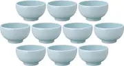 Set of 10, Tensei 5.1 inches (13 cm) Round Rice Bowl, Blue and White Porcelain, 4.9 x 2.8 inches (12.5 x 7 cm), 15.9 fl oz (450 cc)