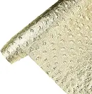 XHT Gold Ostrich Faux Leather Fabric 30x135cm Vegan PU Leather Vinyl for Sewing Crafts, Bows, Earrings Making