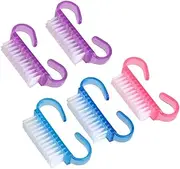 Mikinona 5pc Dust Brush Nail Art Brush Cleaning Brush Nail Brushes Hand Brush Nail Cleaner Finger Scrub Brush Hand Brush Cleaning Nail Scrub Brush Random Color
