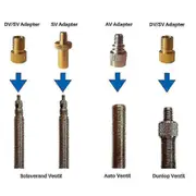 10-Piece Bicycle Valve Adaptor Kit Presta & Schrader Valves for Road Bikes and Fixies