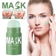 OUHOE Green Tea Mask Stick, Acne Blackheads Pimple Face Cleansing And Pore-Tightening Smear Mask Cla