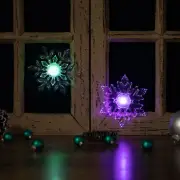 Northlight 2 LED Lighted Icy Crystal Snowflake Christmas Window Decorations 5.5"