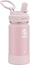 Takeya Actives Kids 14 oz Vacuum Insulated Stainless Steel Water Bottle with Straw Lid, Blush