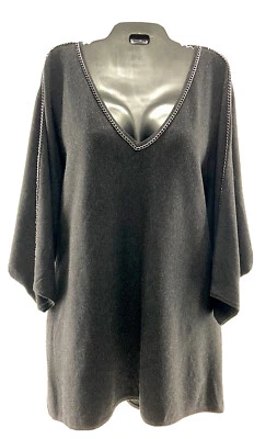 Women’s Studio 8 by Phase Eight Size 20 Cece Chain Knit Top Charcoal Tunic NWT