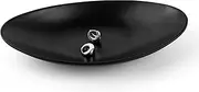 [WADY] Black Key Ring Dish Centerpiece Jewelry Tray Key Tray Organizer,A5 Melamine Trinket Dish Decorative Jewelry Tray Dish Ring Holder Organizer,Oval Melamine Trinket Plate for Jewelry Keys Food (Small)