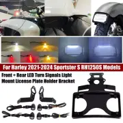 License Plate Holder w/Mini LED Turn Signal Lamp Tailight For Harley Sportster S