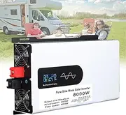 8000W Pure Sine Wave Power Inverter, DC 12V/24V to AC 110V/120V Converter for Home, Solar, RV, & Outdoor Use 24V