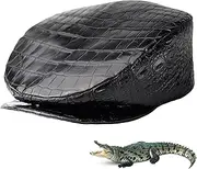 [vinacreations] Mens Alligator Leather Baseball Cap Cowboy Hat Crocodile Fashionable Adjustable Outdoor Sports Hats Western Style Unique