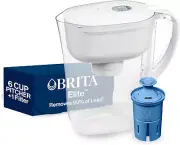 Water Filter Pitcher for Tap and Drinking Water with 1 Elite Filter, Reduces 99