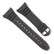 Wristwatch Band Breathable Waterproof Soft Silicone Sports Watch Belt Replacement for Casio W-96H Black