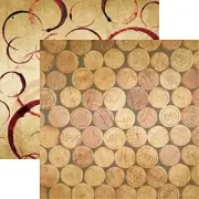 The Winery - Wine Corks Scrapbook Paper by Reminisce - 5 Sheets