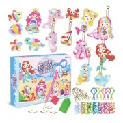 Mermaid Rhinestone Keychain DIY Unicorn Christmas Painting Rhinestone Kits Christmas Tree Hanging Ornaments-1pc