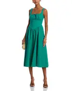 Aqua Tie Front Midi Dress - Exclusive