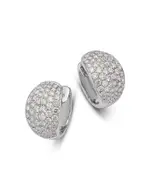 Bloomingdale's Fine Collection 14K White Gold Diamond Pave Oval Hoop Earrings, 3.85 tcw