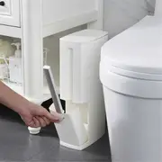 3 in 1 Narrow Trash Can Toilet Brush Set Creative Bathroom Plastic Waste Bin Dustbin Kitchen Garbage Bucket Trash Bin Dustbin hygienic