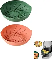 Silicon air fryer liner 2PCE,BPA Free Reusable Silicone Air Fryer Pot,air fryer oven accessories & microwave oven accessories,air fryer liners, Round non stick air fryer baking tray pan