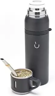 Camping Thermos for Mate - Vacuum Insulated with Double Stainless Steel Wall- A