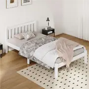 ALFORDSON Bed Frame King Single Size Fenella Wooden Base (White)