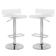 Home Square 2-Piece Furniture Swivel Adjustable Bar Stool Set in Clear