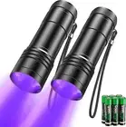 UV Flashlights, 2 Pack Black Light Flashlights with 12 LED and 395 Nm Black Ligh