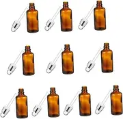 Healeved 10pcs Glass Dropper Bottles Durable Subpackaging Vials for Essential Oils Perfumes Cosmetics Design Lightweight Practical for Sample Storage