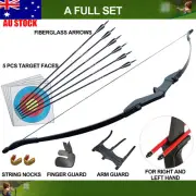 57" Archery Takedown Recurve Bow and Arrow RH/LH for Beginner Target Practice