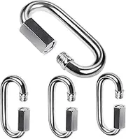 Quick Link Buckle 304 Stainless Steel Chain Link D Shape Locking Carabiner Small Heavy Duty Keychain for Outdoor Traveling Equipment