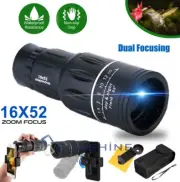 16x52 Phone Camera Zoom Lens Monocular Telescope HD Hiking Hunting Phone Holder