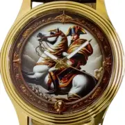 NAPOLEON BONAPARTE ON HIS HORSE, FANTASTIC ORIGINAL INSPIRATIONAL GILT ART WATCH