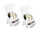 SOGA 2X 29cm White Countertop Makeup Cosmetic Storage Organiser Skincare Holder