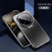 For vivo X100 Ultra, Phone Case Camera Glass Cover KickStand Metal Hybrid Armor
