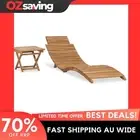 sunlounger folding teak wood garden patio table comfortable 175x50 cm natural 06