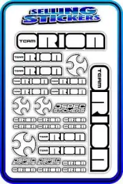 TEAM ORION ESC MOTOR BATTERY LIPO RC DRIFT STICKER DECALS 1/8 1/10 WHITE BLACK