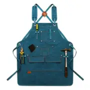 Canvas Work Apron Adjustable for Cross Back Straps Multi Pockets Chef Apro