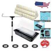 Pro Grade 18-Inch Paint Roller Kit - Complete 10 PC Set with Extension Pole