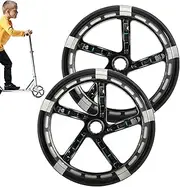 Scooter Wheels | 2X Skateboard Wheels | 8-inch Fast PU Tire Attachment for Trolley Suitcase Commuting Urban Terrain Campus City Street Trail Cart