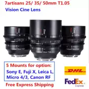 7artisans 25mm 35mm 50mm T1.05 Cine Lens for Sony E Fuji XF Leica L Micro 4/3 RF