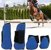 [JOROBURO] 4pcs Horse Leg Guard, Convenient PU Neoprene Horse Support Boots, Horse Tendon Boots Horse Jumping Leg Boot Horse Protective Boots for Racing Jumping Training(XL)