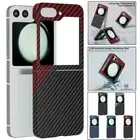 For Samsung Galaxy Z Flip 6 5 4 Luxury Carbon Fiber Case Shockproof Hard Cover
