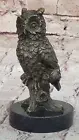 Milos Bronze Owl Sculpture Handmade Collectible Art Deco Statue Sale