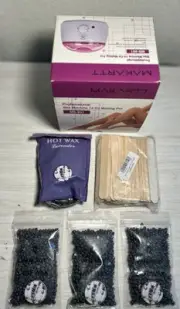 Set of Makartt PROFESSIONAL Wax Machine, Lavender Hot Wax & Stir Sticks, NEW