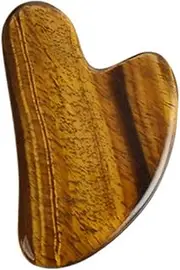 1Pc Tiger's Eye Scraping Board Durable Facial Massage Tool for Muscle Reduction for Skincare Therapeutic Use Light Brown Color