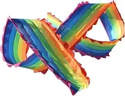 Square Dance Props Rainbow Streamers Ultra Wide Outdoor Fitness Swing Ribbons with Colorful Edge for Keep Fit Folk Dance