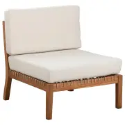 Landis Teak &amp; Olefin Single Sofa, Natural Sanded &amp; Beige