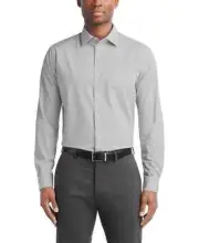 Van Heusen Regular-Fit Stain Shield Dress Shirt Men's M 15-15.5 32-33 Cement L/S